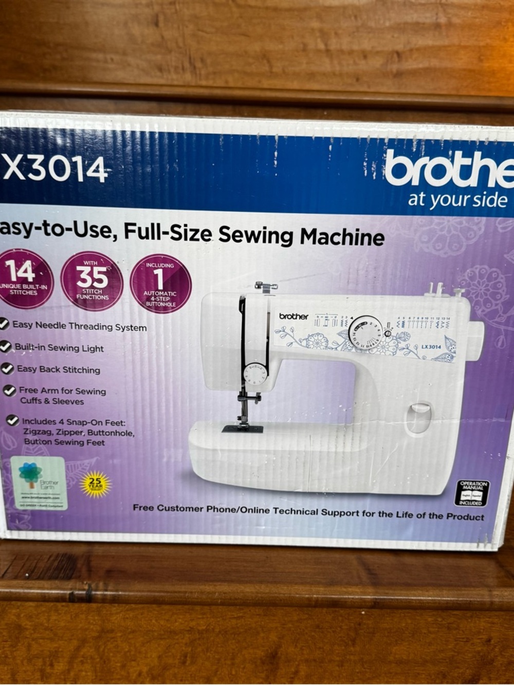 Brother White Sewing Machine with Teal Accents - Picture 4 of 6